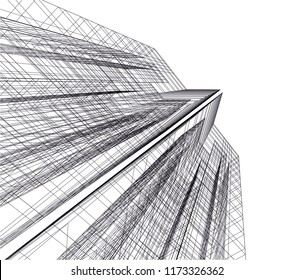 abstract architecture building vector illustration