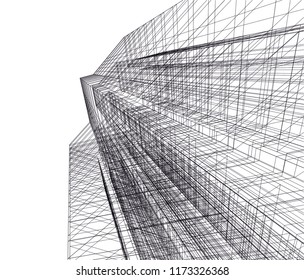 abstract architecture building vector illustration