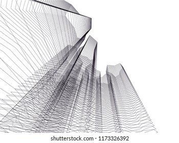 abstract architecture building vector illustration