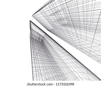 abstract architecture building vector illustration