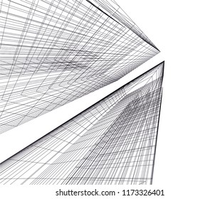 abstract architecture building vector illustration