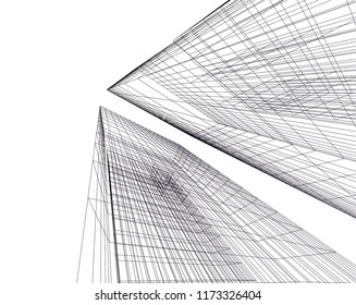 abstract architecture building vector illustration