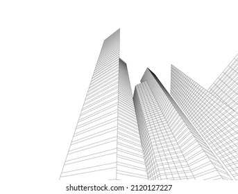 abstract architecture building vector illustration