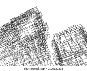 abstrakter Bau von Architektur, Vektorgrafik
