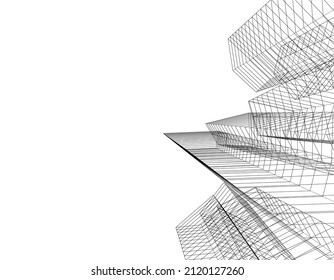 abstract architecture building vector illustration