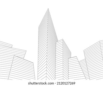 abstract architecture building vector illustration