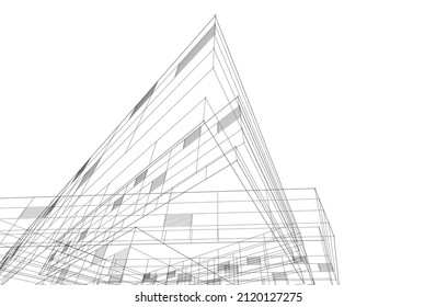 abstract architecture building vector illustration