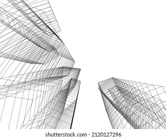 abstract architecture building vector illustration