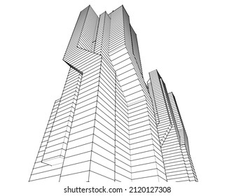 abstrakter Bau von Architektur, Vektorgrafik