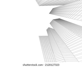 abstract architecture building vector illustration
