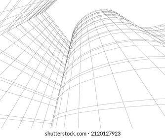 abstract architecture building vector illustration