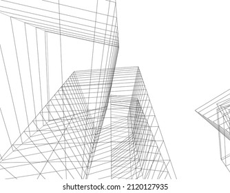 abstract architecture building vector illustration