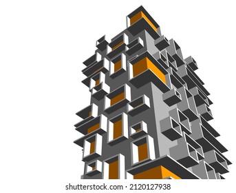 abstract architecture building vector illustration