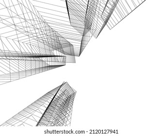 abstract architecture building vector illustration