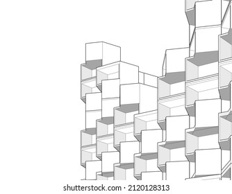 abstract architecture building vector illustration