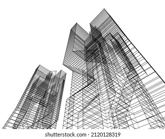 abstract architecture building vector illustration