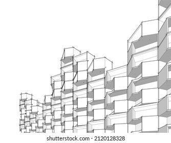 abstrakter Bau von Architektur, Vektorgrafik