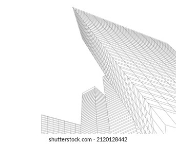 abstract architecture building vector illustration