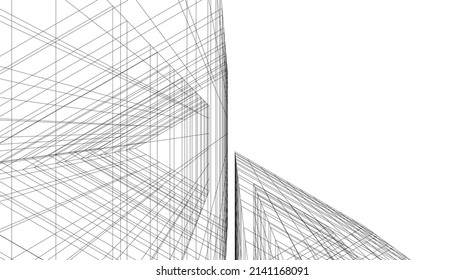 Abstrakter Bau von Architektur, Vektorgrafik