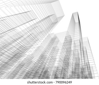 abstract architecture building vector illustration