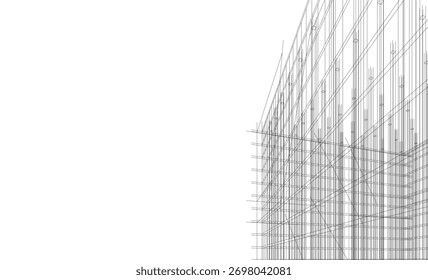 abstract architecture buildings 3d rendering