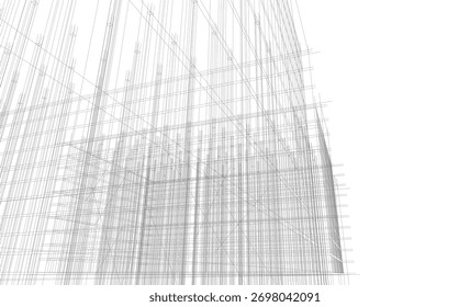abstrakte Architektur Gebäude 3D-Rendering