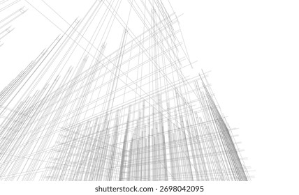 abstract architecture buildings 3d rendering