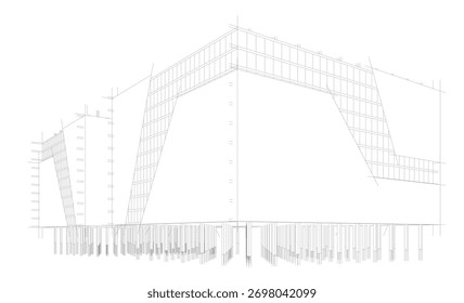 abstract architecture buildings 3d rendering