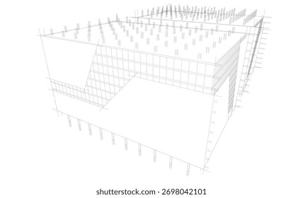 arquitetura abstrata construções renderização 3d