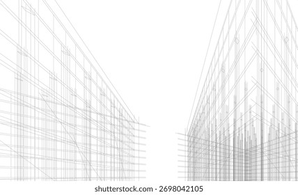 Edificios de arquitectura abstracta Representación 3D