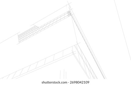 abstrakte Architektur Gebäude 3D-Rendering