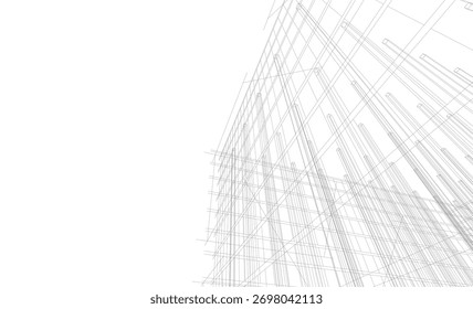 abstract architecture buildings 3d rendering