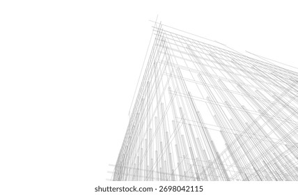 abstract architecture buildings 3d rendering