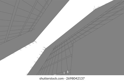 arquitetura abstrata construções renderização 3d