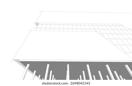 arquitetura abstrata construções renderização 3d