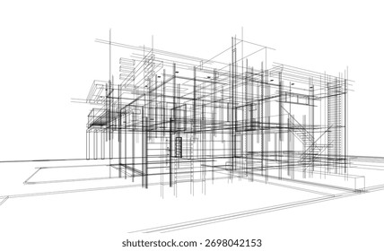 Edificios de arquitectura abstracta Representación 3D