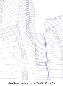 arquitetura abstrata construções renderização 3d