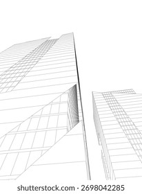 abstract architecture buildings 3d rendering