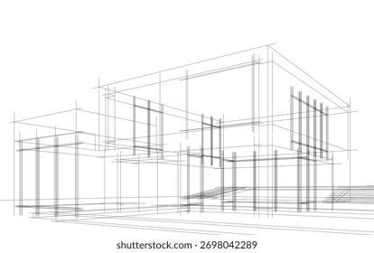abstract architecture buildings 3d rendering