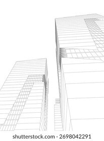 abstract architecture buildings 3d rendering