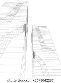 arquitetura abstrata construções renderização 3d