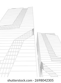 abstract architecture buildings 3d rendering