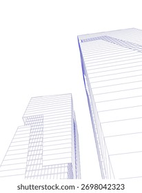 arquitetura abstrata construções renderização 3d