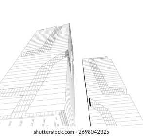 arquitetura abstrata construções renderização 3d