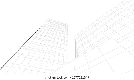 Abstract architecture buildings vector 3d illustration