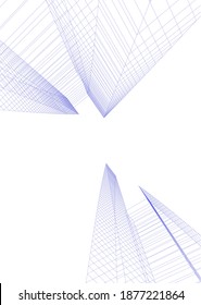 Abstract architecture buildings vector 3d illustration