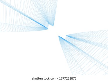 Abstract architecture buildings vector 3d illustration