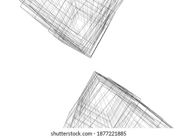 Resumen de edificios de arquitectura vector 3d ilustración