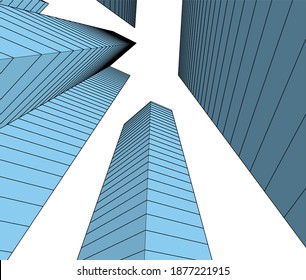 Resumen de edificios de arquitectura vector 3d ilustración