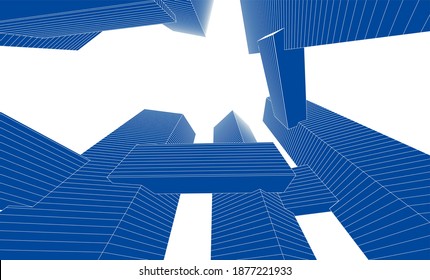 Abstract architecture buildings vector 3d illustration